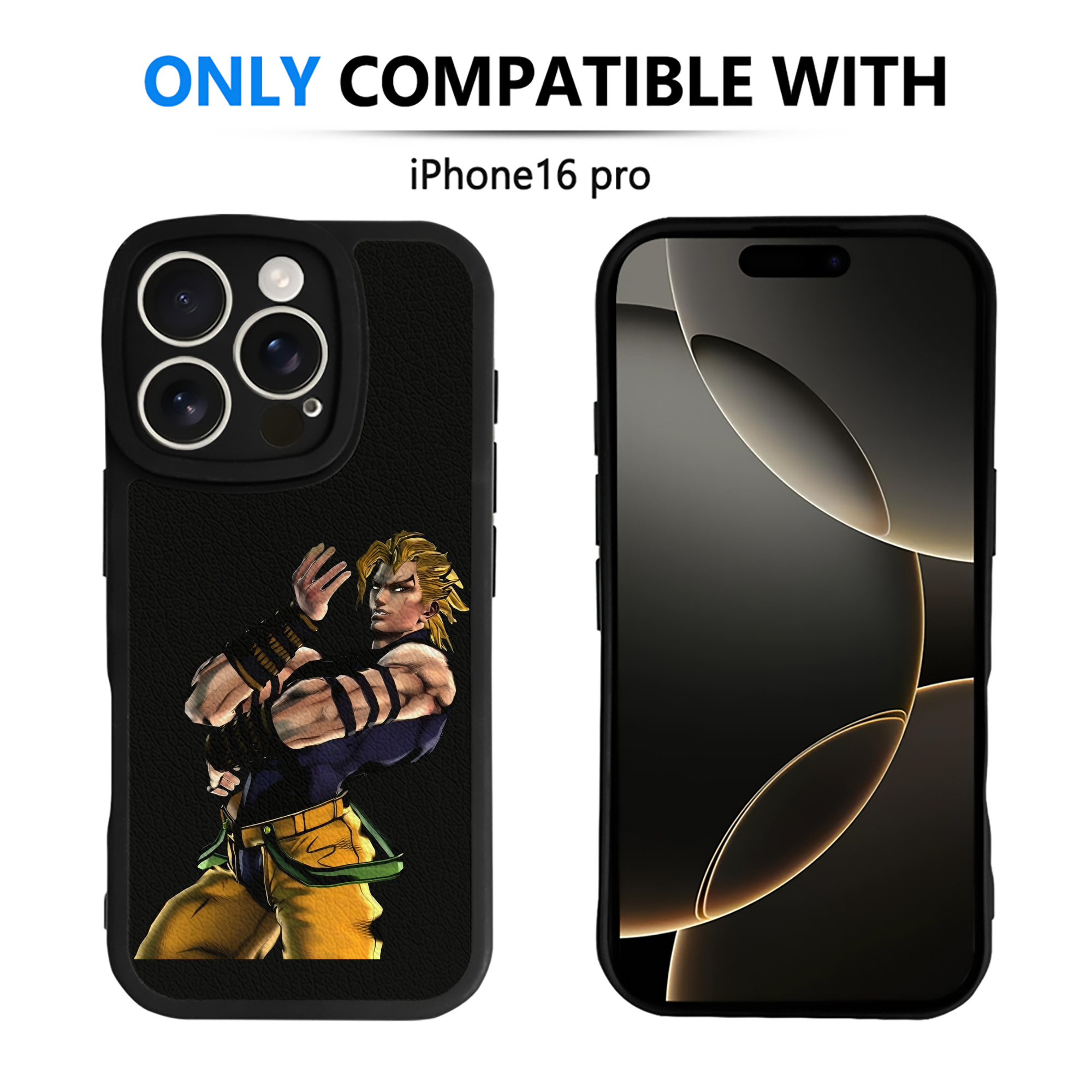 （画像用） ジョジョの奇妙な冒険 ディオ?ブランドー JoJo's Bizarre Adventure Dio Brando 【iPhone 16シリーズ対応】シリコンスマホケース（レザー調） 材質：シリコン